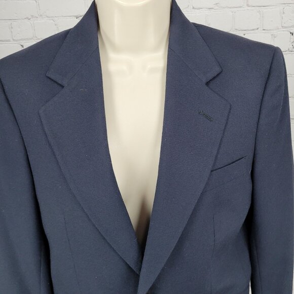 Polo Ralph Lauren Navy 100% Wool Gold Button Notch Blazer Suit Jacket USA 14 - Picture 8 of 15